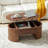 39.37'' W Oval Lift Top Coffee Table With Storage-114216379