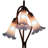 16" High Pink/Blue Tiffany Pond Lily 3 LT Accent Lamp-1702408038