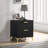 Black  2-Drawer Rectangular Nightstand-967899602
