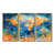 Toile avec cadre flottant or
