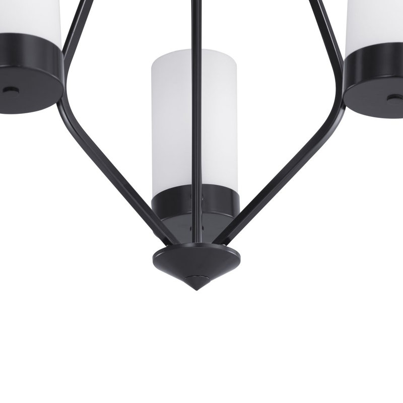 3 - Light Dimmable Geometric Chandelier, Black