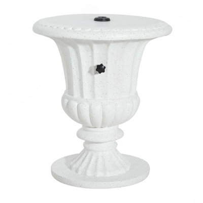 Base de parasol pour l'extérieur avec table d'appoint et base remplissable de sable pour les poteaux, résistante aux intempéries et élégante pour le jardin, la piscine, la terrasse