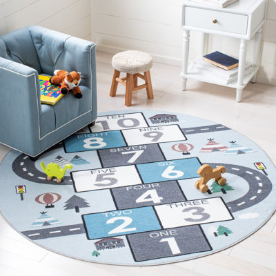 Kids Playhouse 200 Area Rug in Grey / Blue