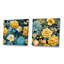 Pineapple Serenity - motif tropical - ensemble de 2 collages floraux carrés-101865352-101865351