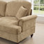 Canapé modulaire classique en U à 4 places avec accoudoirs évasés, jupes à plis à volants amovibles et pieds fuselés, canapé en nuage à assise profonde en chenille avec repose-pieds mobiles, café clair-129770484-129770485