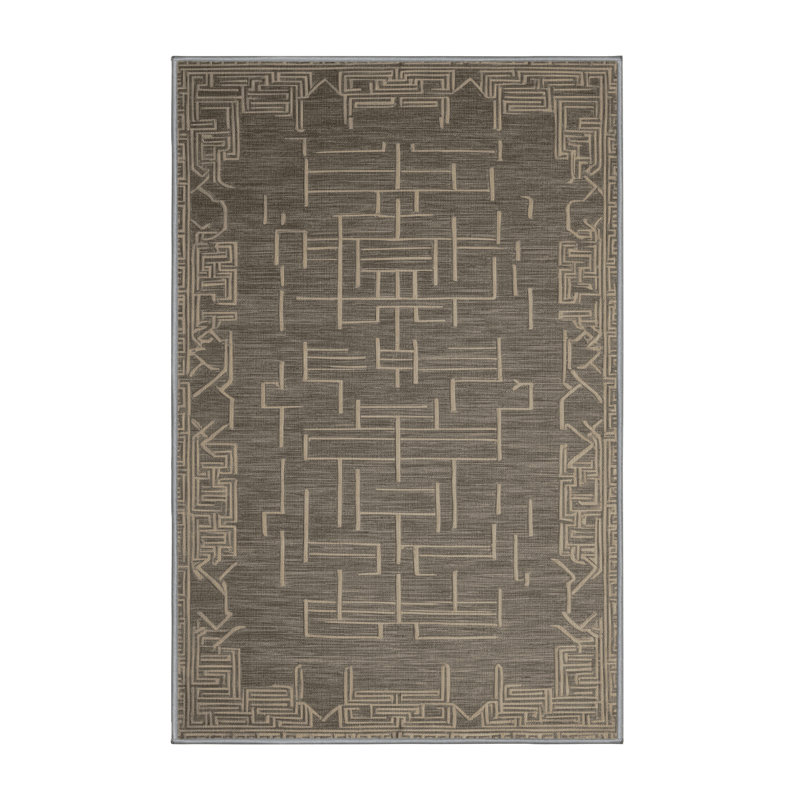 Machine Washable Art Deco Gray Area Rug