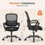 Fauteuil de direction de bureau à domicile avec conception ergonomique, pivotant en maille à dossier moyen, soutien lombaire confortable, accoudoirs confortables pour la chambre à coucher, bureau, étudiant-124504150-124504151