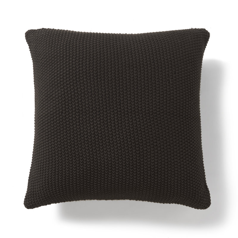 Housse de coussin en coton de couleur nautique, Chocolat