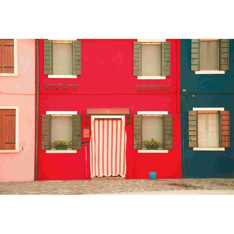 Fenêtres de Burano VI, H 24 po x l 36 po x P 1,25 po, Non, Papier avec cadre blanc
