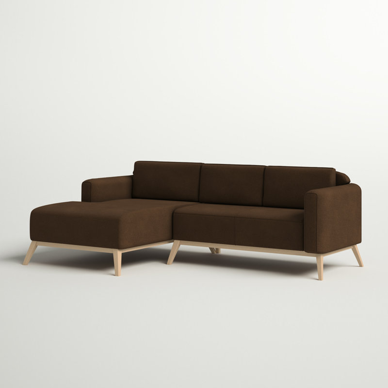 Joshua 3 Seater Corner Sofa , Brown, Left Hand Facing