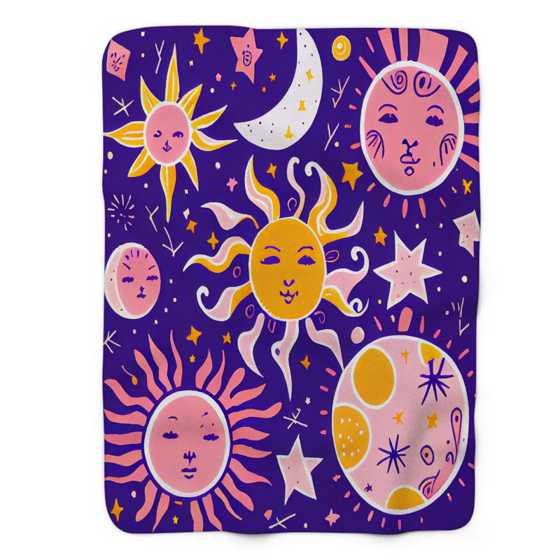 Jeté lavande astrologique 1 pièce Premium S, L 60 po x L 80 po