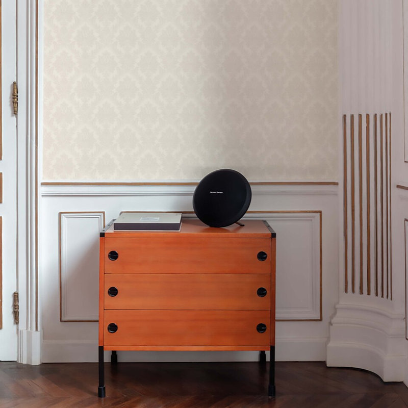 Arcadia Collection Damask Medallion Wallpaper Roll, Beige