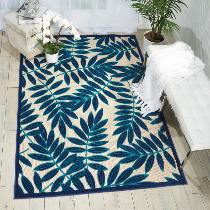 Adiya Floral Indoor Rug, Rectangle 6' x 9'