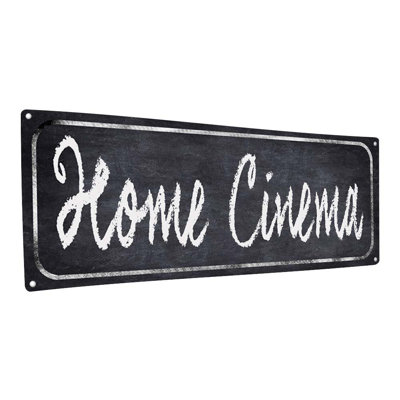 Home Cinema Chalkboard Style Metal Sign