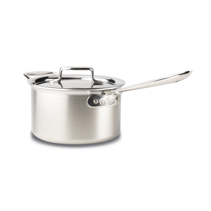 All-Clad D5 Stainless® Brushed Stainless Steel Saucepan with Lid, 1.5 qt.