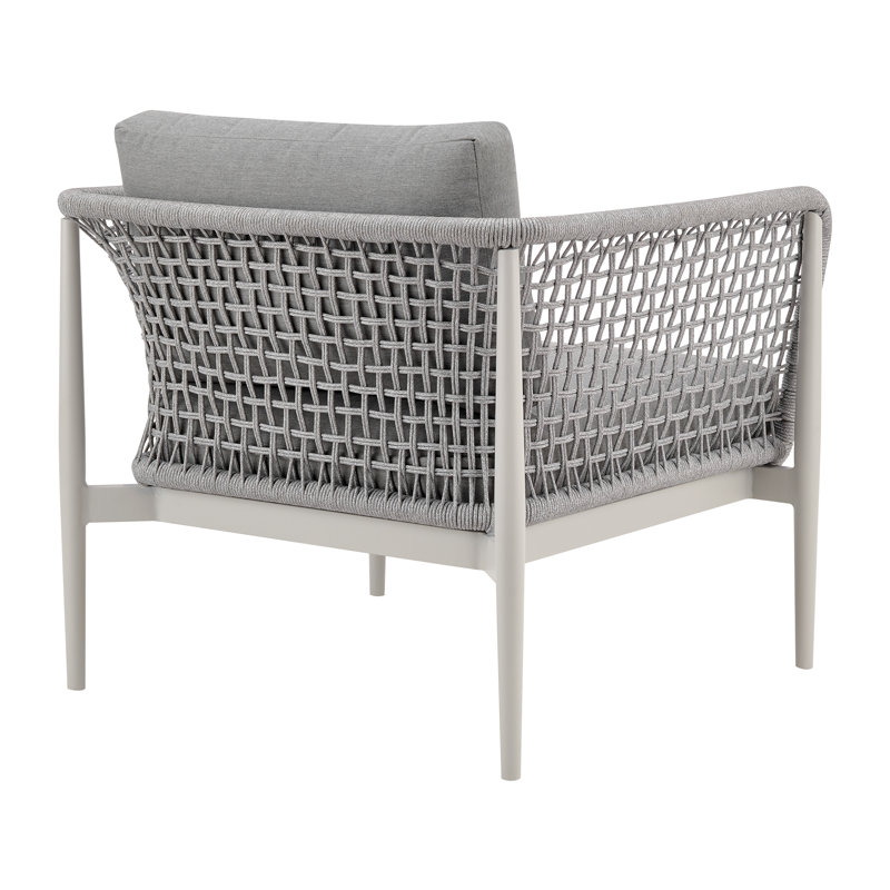 Gray Metal Armchair with Removable Cushions