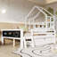 Lit simple avec échelle et tiroirs de rangement pour enfants, parfait pour créer une chambre de rêve-316112257