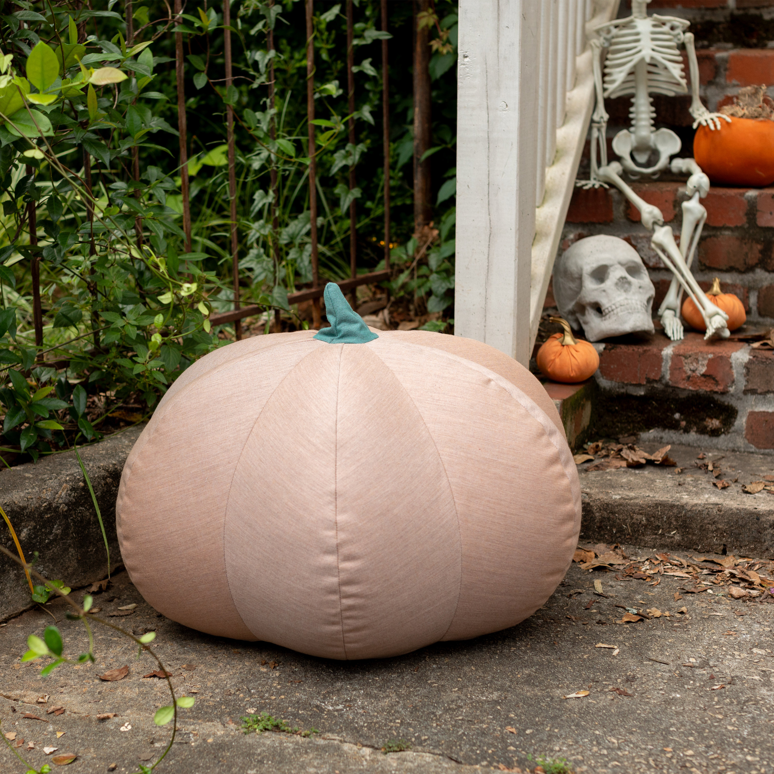 The Holiday Aisle® Pumpkin Pouf - Luxurious Ottoman For Fall & Halloween Décor & Reviews | Wayfair