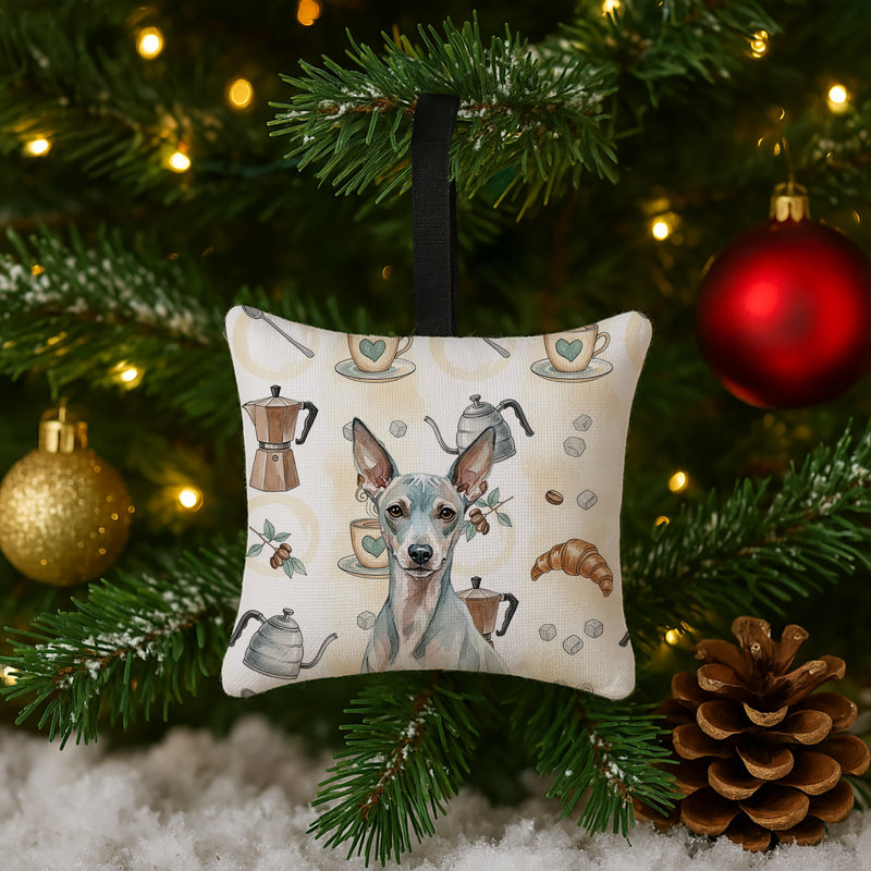 Ornement suspendu en tissu American Coffee, American Hairless Terrier