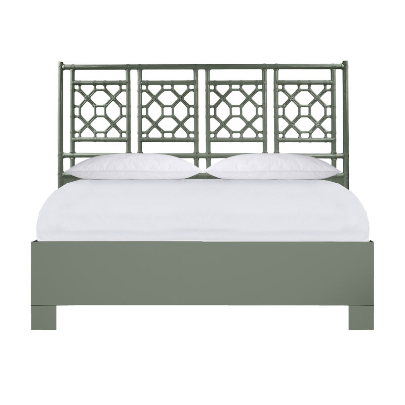 Lattice Back Platform Bed, Full, Evergreen