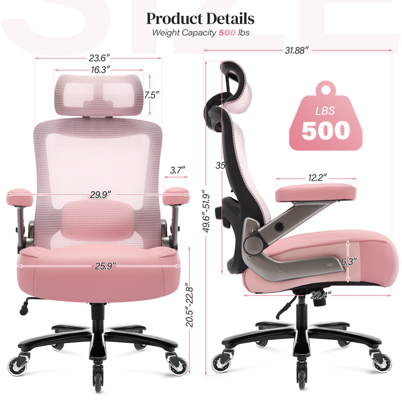 Fauteuil de bureau Monforto, Rose