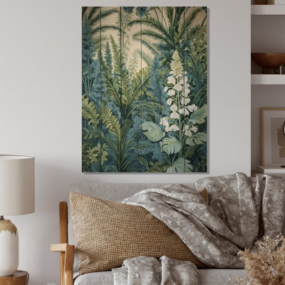 Lamoille bleu vert bleu fougère fond II sur bois