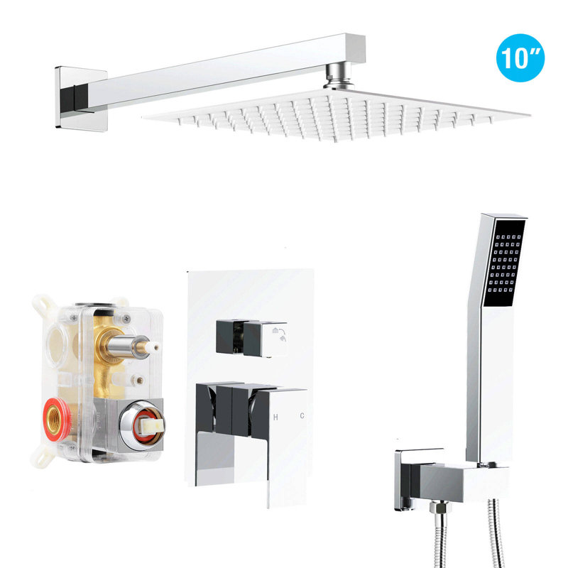 Complete Shower System with Rough in-Valve, Polish Chrome