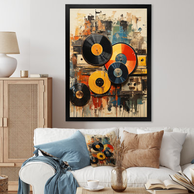 Vinyl Record Retro Vinyl I - Vinyl Records Canvas Print Wall Art
