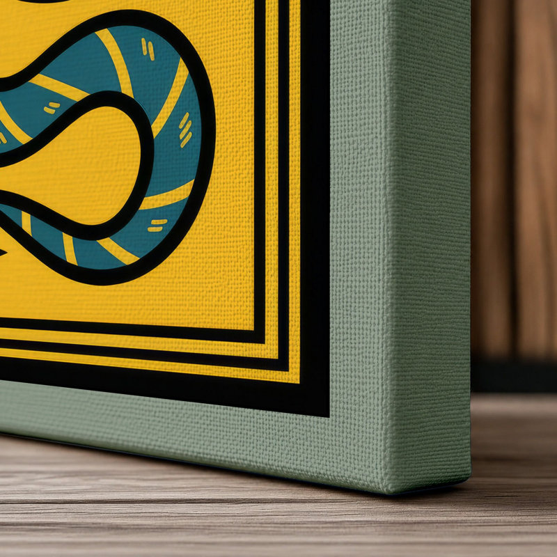 Three Serpents Art Deco - Wrapped Canvas, 30x20 - 76.2 x 50.8 cm, Sage Border