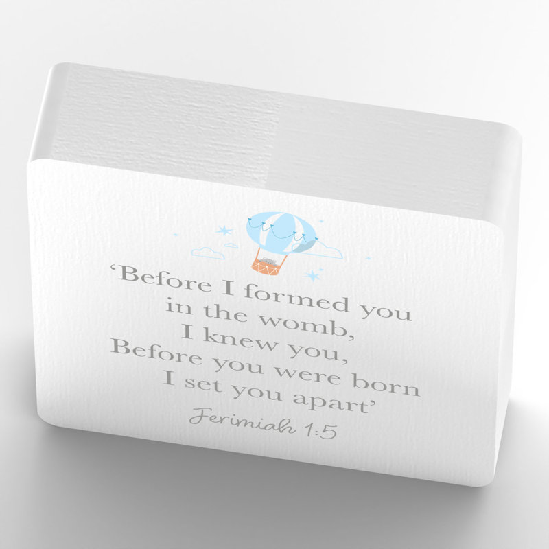 Quinnwood Text & Numbers Letter Block, White/Blue