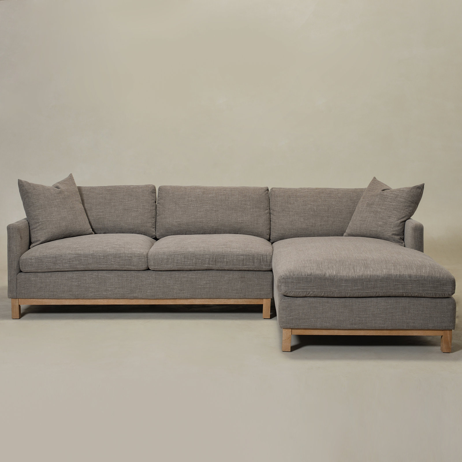 Cami 2 - Piece Upholstered Chaise Sectional, Right Hand Facing, Smoke Linen Blend
