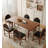 Rectangular French-style retro all-solid-wood dining table-110743678