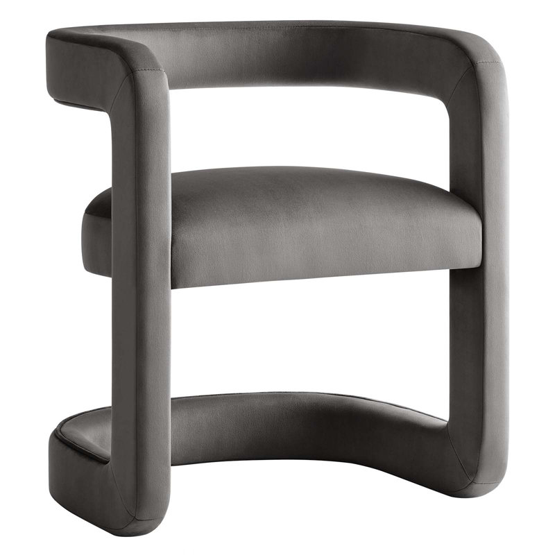 Modway Winslow 23.4'' W Velvet Armchair, Storm Gray Velvet