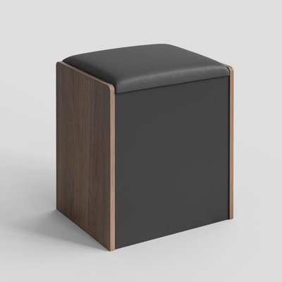 Makeup Stool With Storage, Small Stool With Pu Cushion, Multifunctional Ottoman With Hidden Compartment For Bedroom, Cloakroom, Apartment