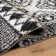 Tapis blanc à poils longs à motif géométrique - facile à nettoyer, facile à nettoyer