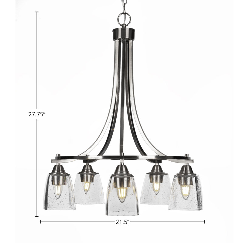 Lustre 5 lumières Michell, Nickel brossé