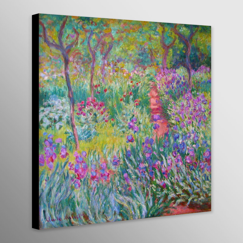 The Artist's Garden In Giverny by Claude Monet - Wrapped Canvas Art Prints, 30cm H x 30cm W x 4cm D