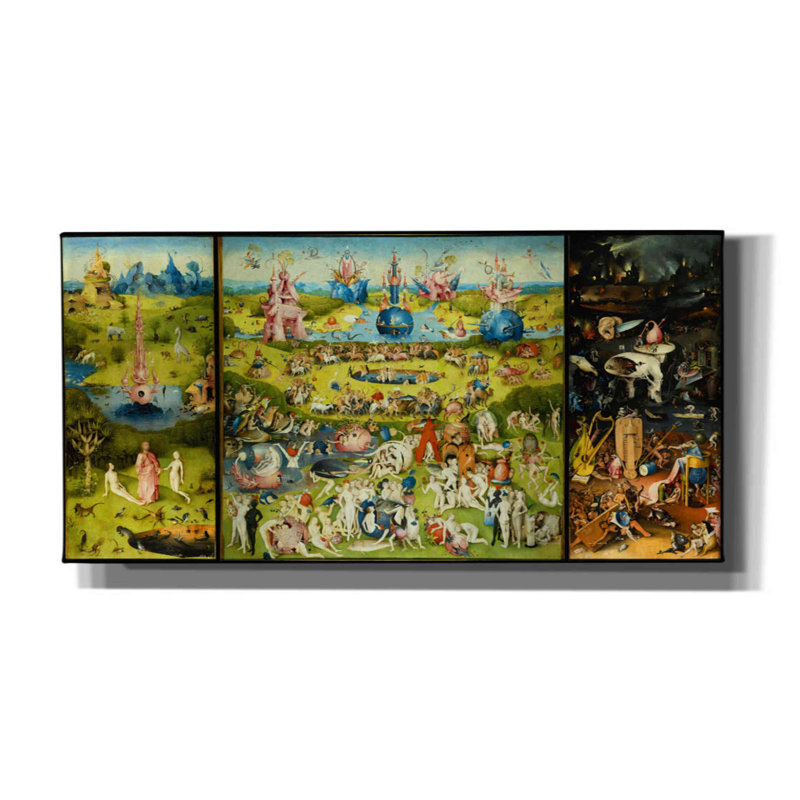 'The Garden of Earthly Delights - Triptych' by Hieronymus Bosch, Canvas Wall Art, 20" H x 40" W x 1.5" D