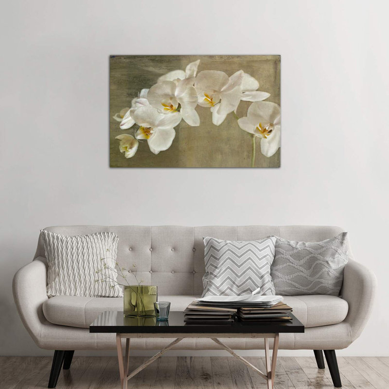 Orchidée peinte - reproduction d'art, Toile tendue, H 32 po x l 48 po x 1,5 po