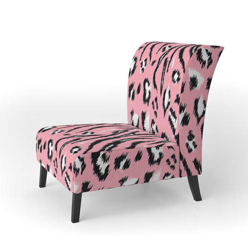 Fauteuil de chambre rose avec motif léopard et tigre rose
