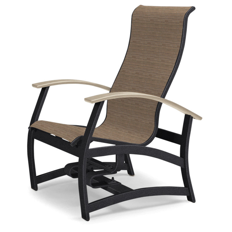 Askar Swivel Powder Coated Aluminum Outdoor Lounge Chair, Preston, Textured Black, Desert P60