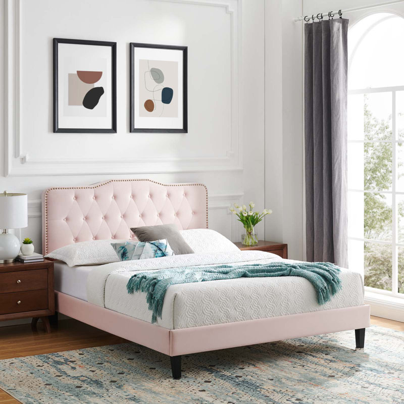 Modway Amber Platform Bed, Pink, King