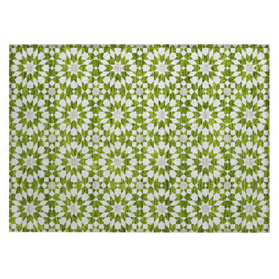 Washable Floral Indoor / Outdoor Rug