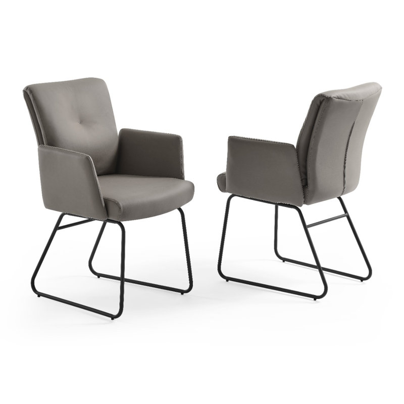 Fauteuil capitonné Inscoe Droitwich, Noir, Noir