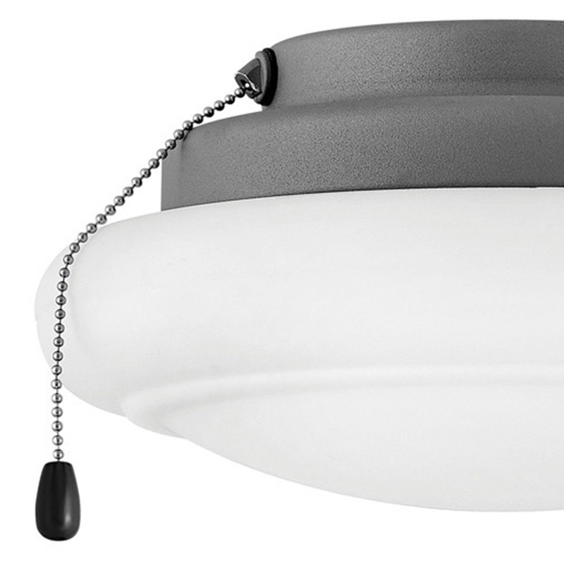 Graphite and Opal Glass LED Ceiling Fan Light Kit