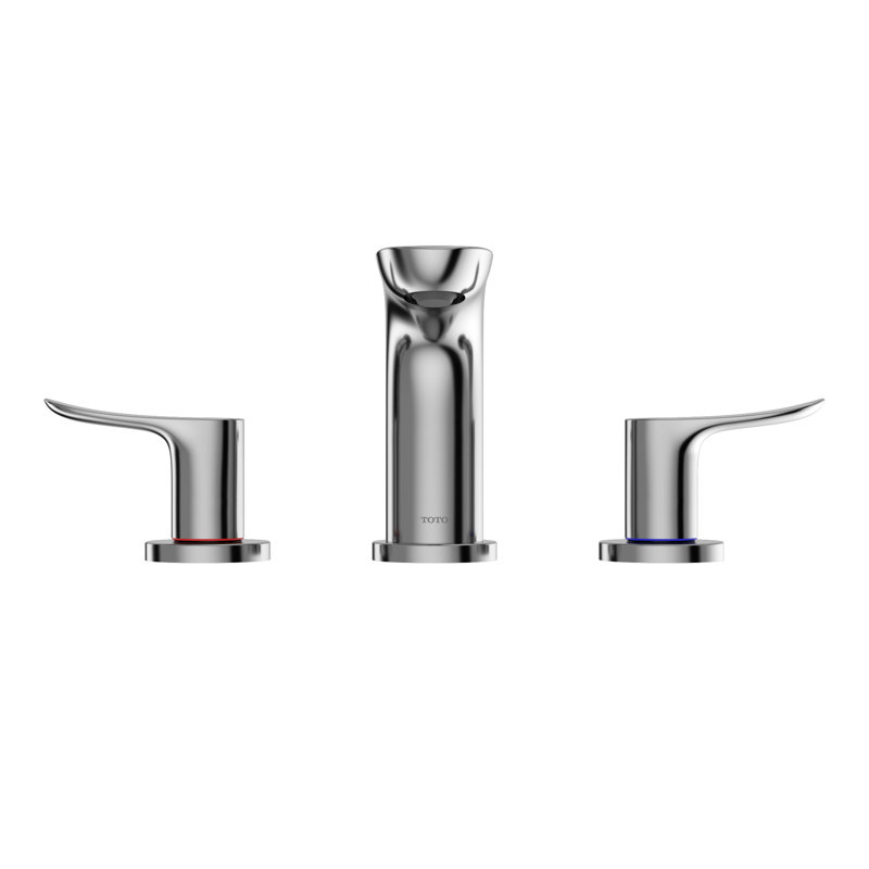Double Handle Bathroom Faucet with Drain Assembly, Polished Chrome