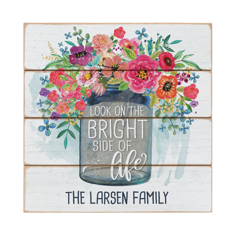 Look On the Bright Side of Life Personalized Wood Shiplap Art, Yes