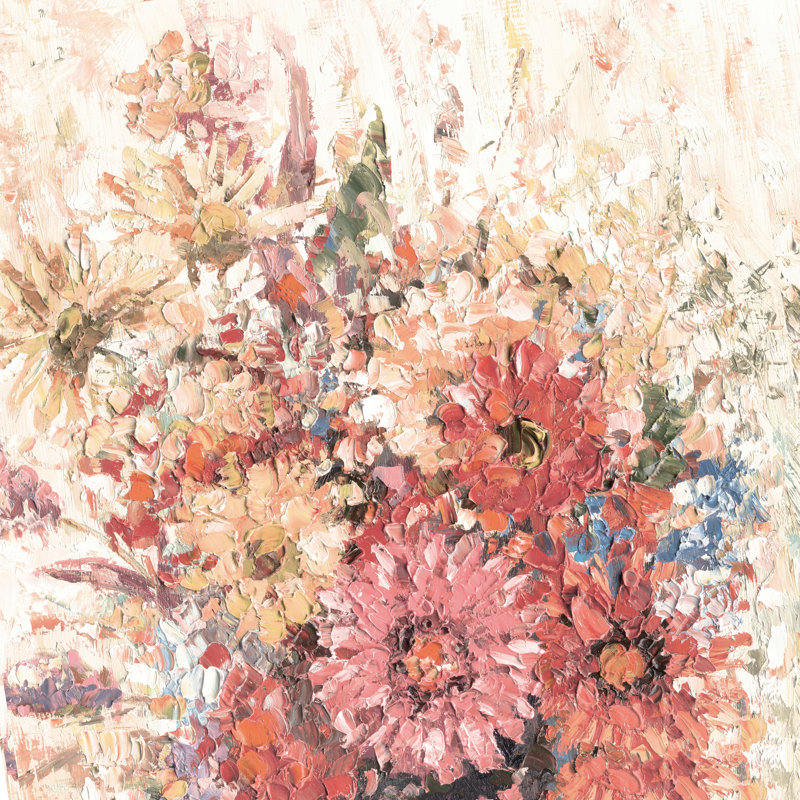 Impression sur toile Impasto warm floral, H 20 po x l 20 po