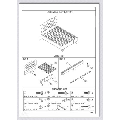 Lit plateforme tapissier Datrell