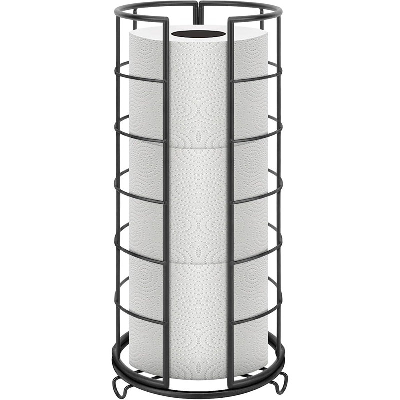 Support de rangement pour papier hygiénique, rangement pour papier hygiénique sur 3 rouleaux, accessoire de salle de bain en métal, support de papier hygiénique antirouille pour tablette de comptoir de cuisine à l'intérieur de l'armoire (base en mé